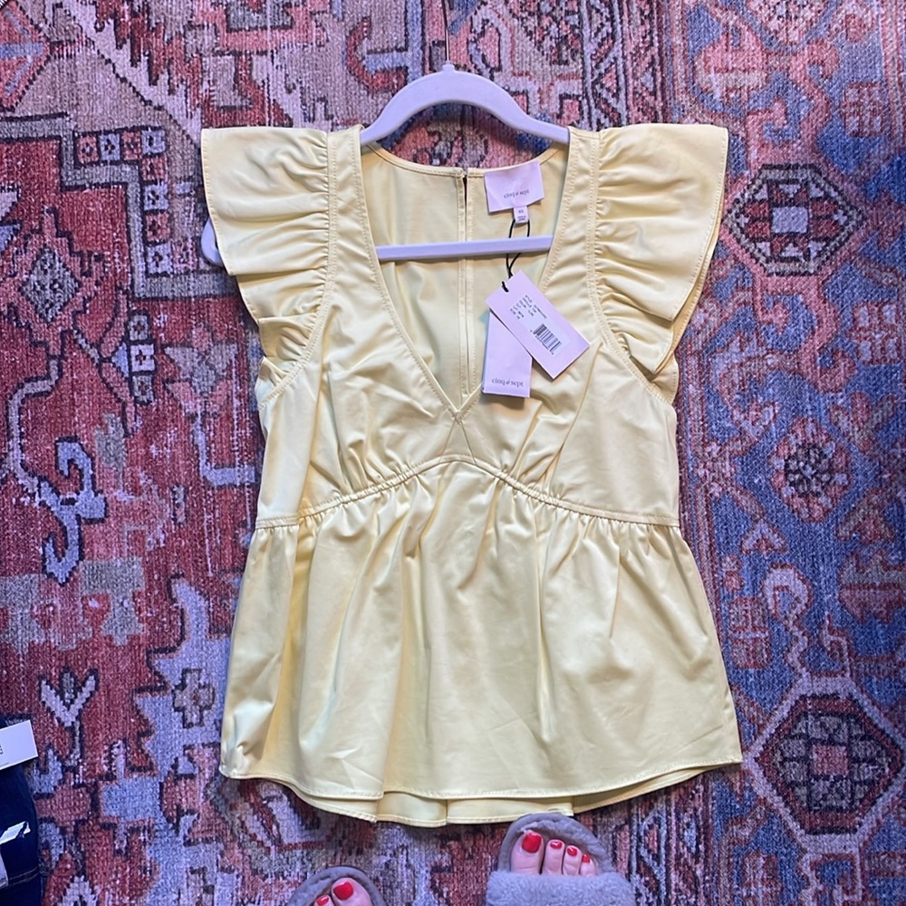 Yellow Cinq a Sept empire blouse